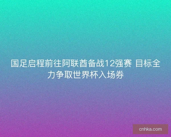 国足启程前往阿联酋备战12强赛 目标全力争取世界杯入场券