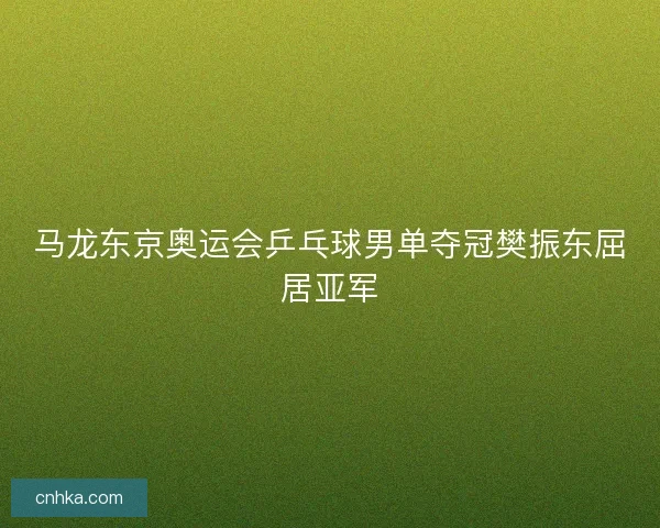 马龙东京奥运会乒乓球男单夺冠樊振东屈居亚军
