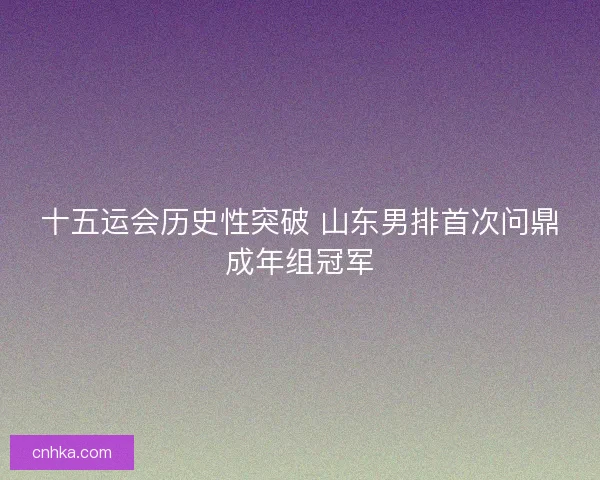 十五运会历史性突破 山东男排首次问鼎成年组冠军